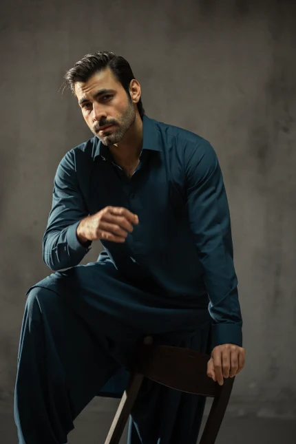 TEAL IN ASH Kurta Shalwaar