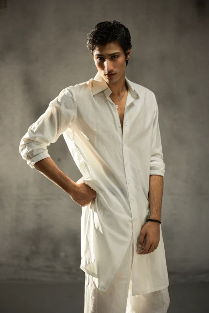 WHITE IN ASH Kurta Trouser